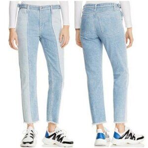NWT AG Isabelle‎ Paneled Straight Jeans in Infamous Size 25